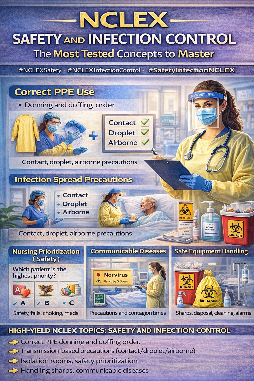 NCLEX Exam Safety and Infection Control: The Most Tested Concepts to Master NCLEX Exam
