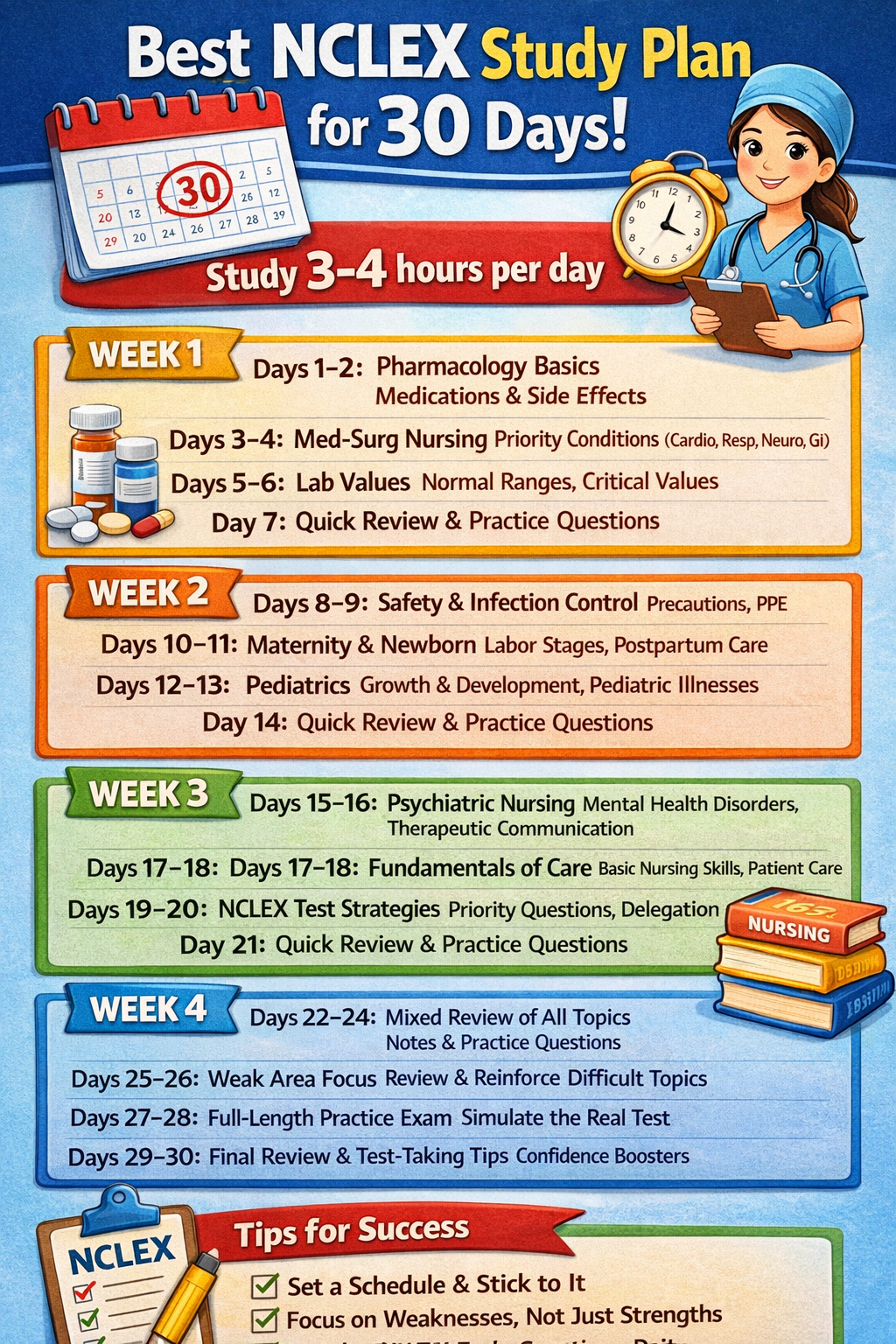 Best NCLEX Study Plan for 30 Days: A Complete 4-Week NCLEX Prep Roadmap for Nursing Students nclex exam