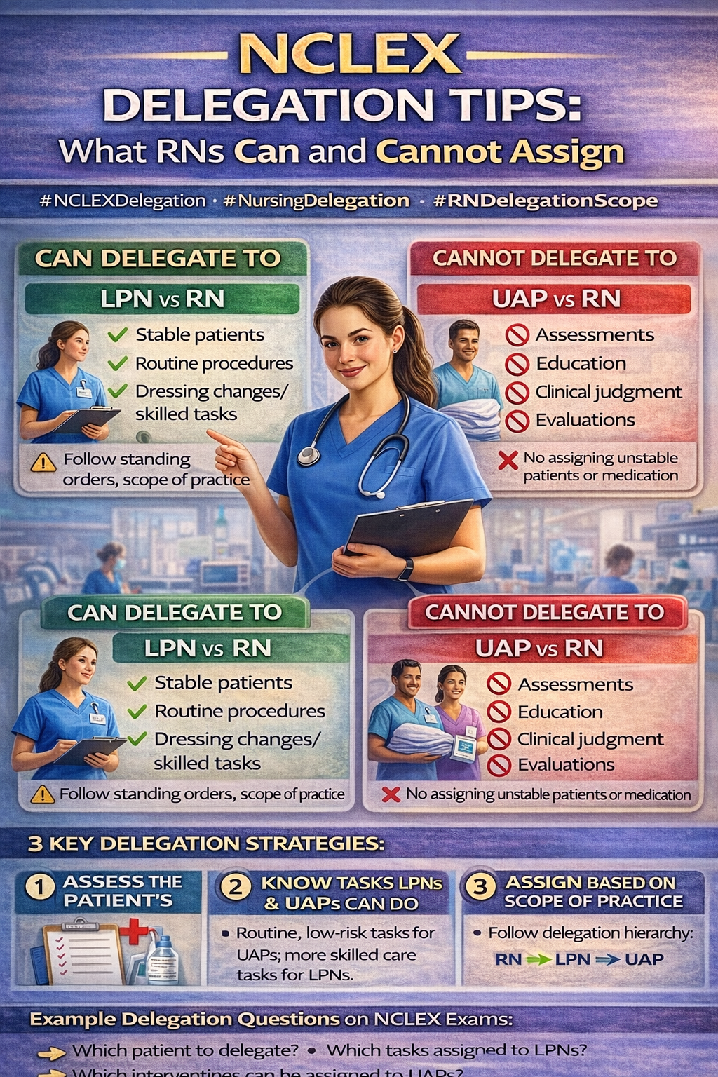 NCLEX Exam Delegation Tips: What RNs Can and Cannot Assign NCLEX Exam